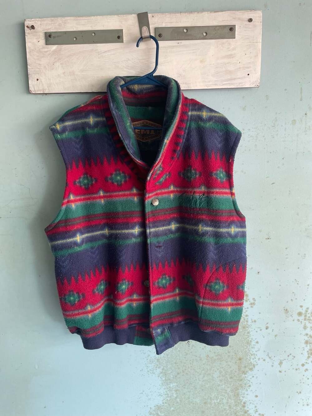 Vintage 90s EMI Fleece Vest Aztec Southwestern
